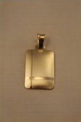 Prívesok- platnička-matný- žlté zlato- 14K