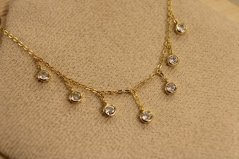 Celebritka-číre zirkóny- 7 príveskov-pozlátené striebro