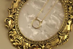 Náhrdelník - diamanty 0,01 ct H/SI2 - žlté zlato - 14 karátov