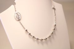 Strieborný ruženec náhrdelník na krk, rhodium, 48 cm, 7,35 g, 925/1000
