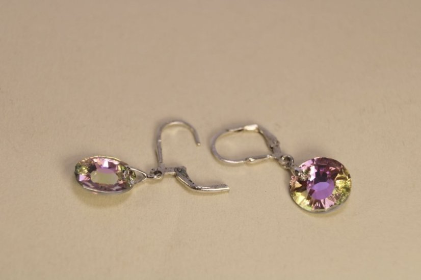 Náušnice -swarovski crystals-striebro-klasické zapínanie