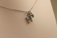 Retiazka- celebritka- písmeno H- zirkóny- rhódiované striebro