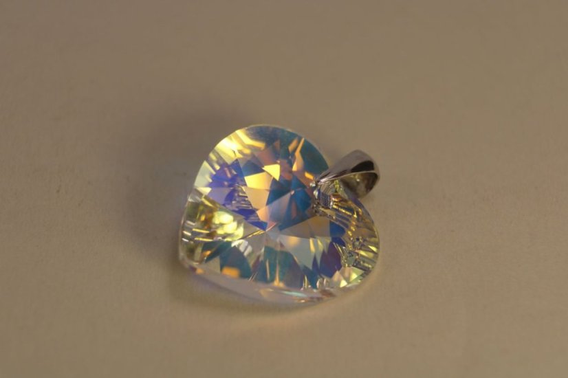 Prívesok-tvar srdca -Swarovski crystals- striebro