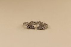 Náušnice- kruhy- motýľ- číre zirkóny- kĺb- pozlátené striebro- 925/1000