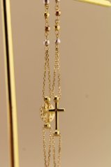 Zlatý náramok - Ruženec - 14k - Kombinované zlato