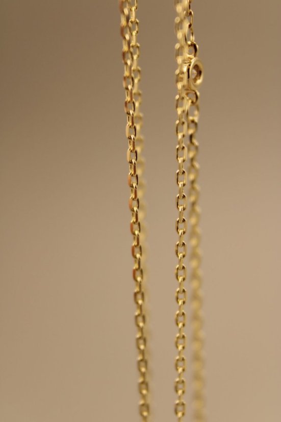 Celebritka- Anker- dva točené kruhy- číry zirkón- žlté zlato- 14 karátov