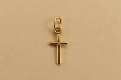 Minimalistický krížik - žlté zlato - 14K
