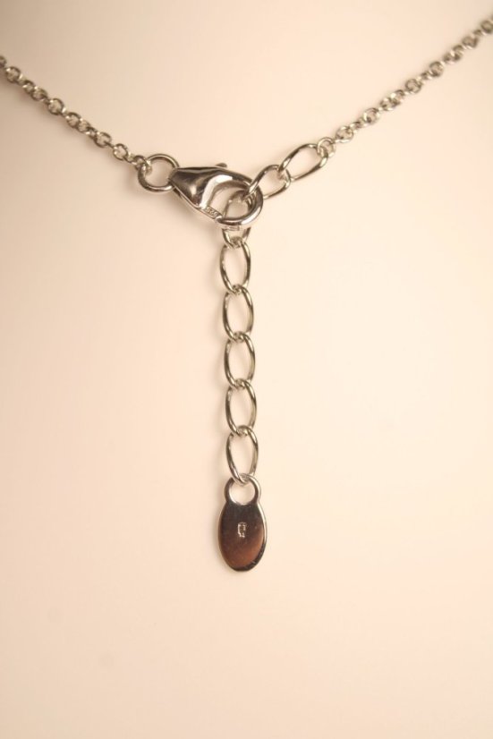 Strieborná celebritka zaoblená kontúra s čírymi zirkónmi, rhodium, 42-45 cm, 4,02 g, 925/1000
