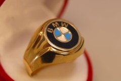 Zlatý prsteň s logom BMW žlté zlato, veľkosť 66, 4,97 g, 14 karátov, 585/1000