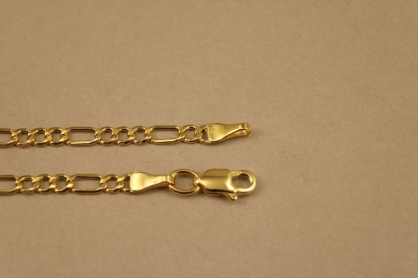 Retiazka-Figaro-žlté zlato-14 karátov