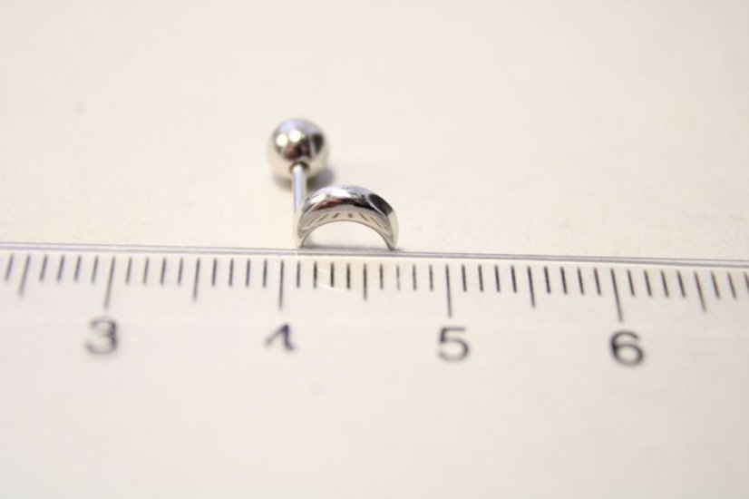 Minimalistické strieborné náušnice mesiačiky, šrúbky, rhódium, 1,13g, 925/1000