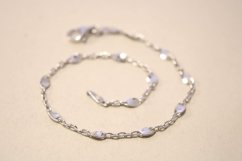Strieborný náramok s oválnymi platničkami, rhodium, 17 cm, 1,51 g, 925/1000