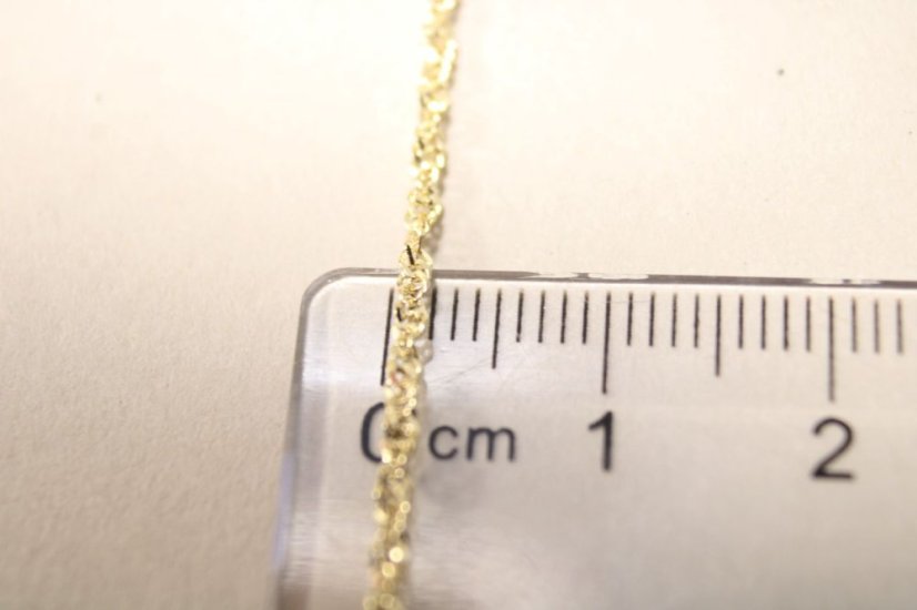 Zlatý točený náramok z poprepájaných očiek, žlté zlato, 18 cm, 1,07 g, 14k 585/1000