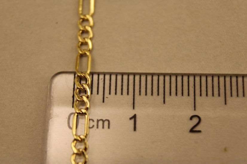 Retiazka-Figaro-žlté zlato-14 karátov