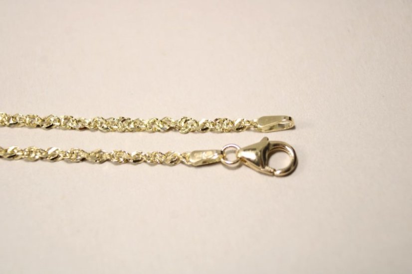 Zlatý točený náramok z poprepájaných očiek, žlté zlato, 18 cm, 1,51 g, 14k 585/1000