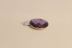 Strieborný okrúhly prísvesok fialový swarovski crystals, striebro, 3,50g, 925/1000