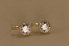 Náušnice-číre zirkóny-patent-pozlátené striebro