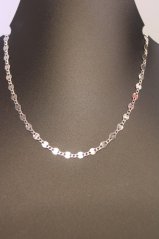 Zlatá jemná retiazka vzor figaro, biele zlato, 50 cm, 2,10g, 14k 585/1000