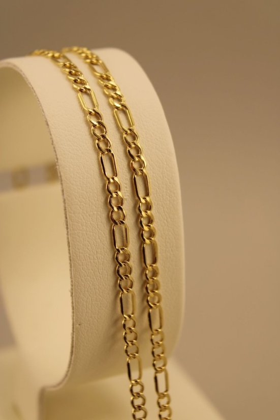 Retiazka-Figaro-žlté zlato-14 karátov