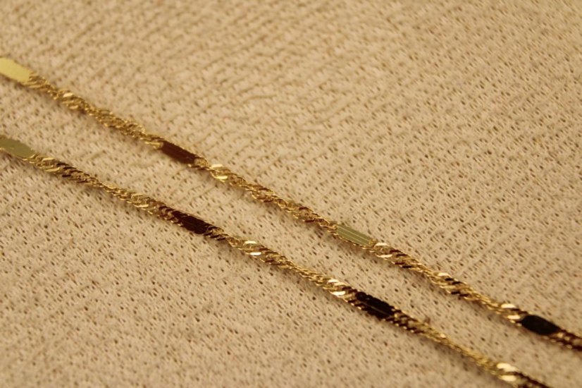 Retiazka - Singapur - platničky-  14k - žlté zlato