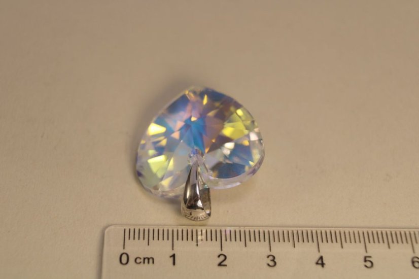 Prívesok-tvar srdca -Swarovski crystals- striebro