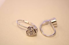 Náušnice-srdiečka- rhodium-číry zirkón-patent-striebro