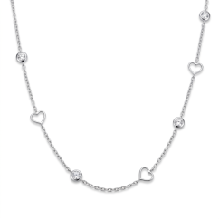 Celebritka-Srdce-Kruh-Číry zirkón-Anker-Biele zlato-14k