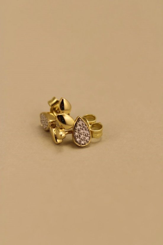Náušnice-diamanty 0,060 ct-H/Si-žlté zlato-puzetky-14 karátov