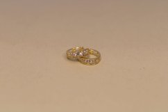 Náušnice-kruhy-číre zirkóny-žlté zlato-14 karátov