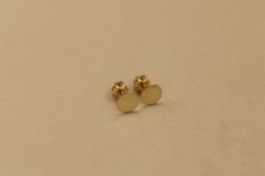 Náušnice- žlté zlato-hladký povrch-žlté zlato-šrúbky-14 karátov