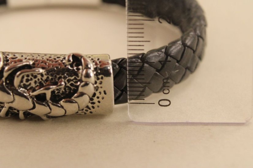 Pletený kožený náramok-škorpión-magnetická spona