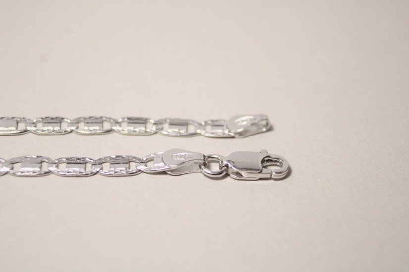 Strieborný náramok úzke vzorované platničky, rhodium, 18,5/20cm, 3,05 g 925/1000