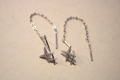 Strieborné jemné náušnice s čírymi kamienkami zirkóna, rhódium, prevliekacie, 0,93g, 925/1000