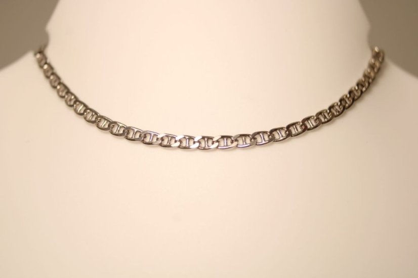 Strieborná retiazka vo vzore MARINA GUCCI, hladký vzor, rhodium, 50,5 cm, 4,75 g, 925/1000