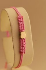 Šnúrkový náramok - Srdce - Žlté zlato - 14k