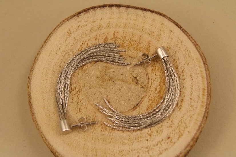 Náušnice- visiace retiazky- elagatný dizajn- puzetky- rhódiované striebro