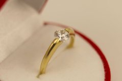 Dámsky prsteň - Číry zirkón - Žlté zlato 14 karátov