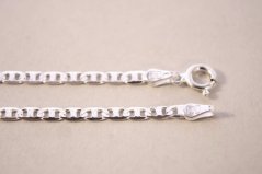 Strieborná retiazka vo vzore MARINA GUCCI, gravírovaný vzor, rhodium, 45,5 cm, 4,64 g, 925/1000