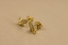 Náušnice- motýľ- číre zirkóny- puzetky- pozlátené striebro