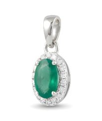 Prívesok-číre zirkóny-rhodium-smaragd-striebro
