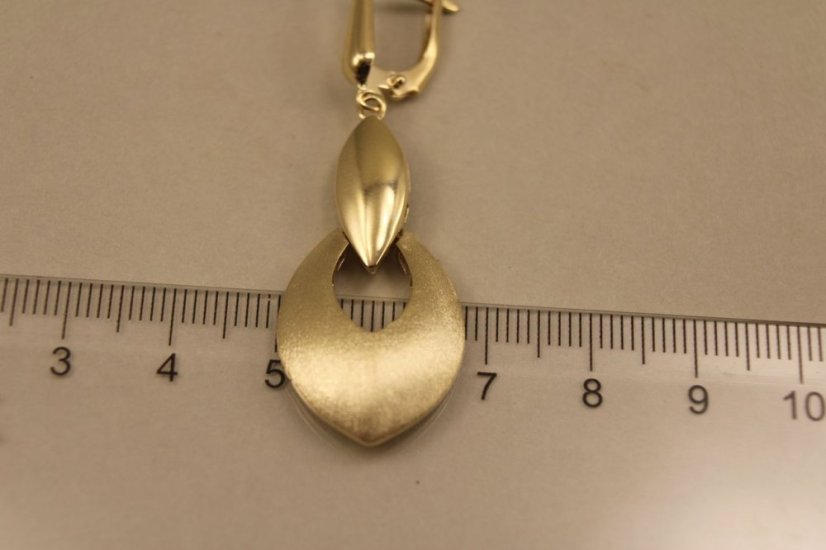 Náušnice- visiace - francúzske zapínanie- žlté zlato- 14 karátov