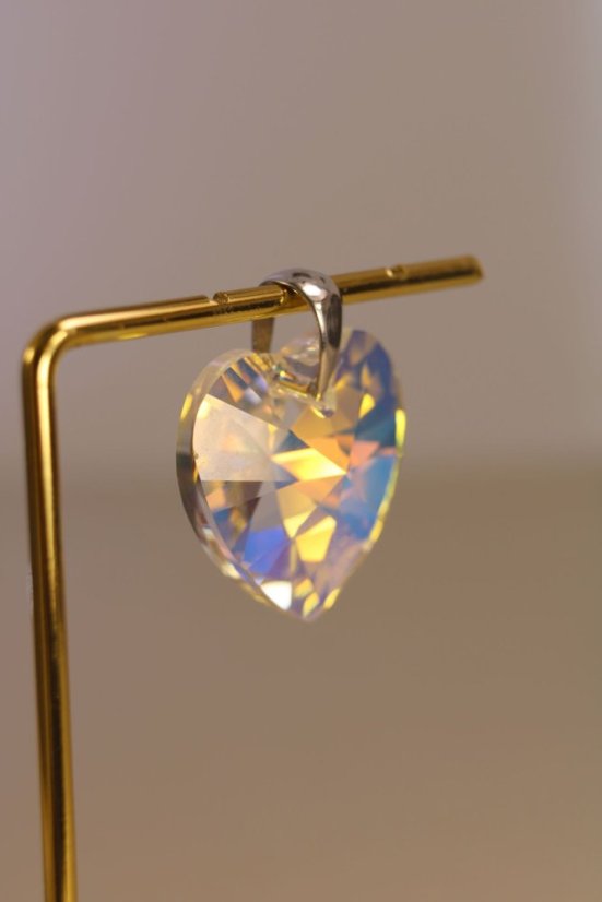 Prívesok v tvare srdca Swarovski crystals, striebro, 10,75g, 925/1000
