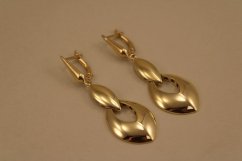 Náušnice-visiace-lesklé-francúzsky patent-žlté zlato-14 karátov