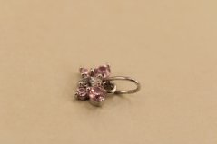 Prívesok- motýlik- číre-rúžové- zirkóny-biele zlato-14K