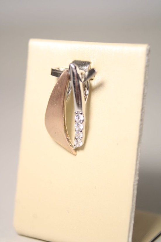 Kombinovaný strieborný prívesok s čírymi zirkónmi, rhodium, 1,04 g, 925/1000