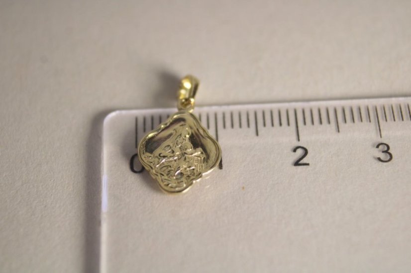 Zlatý obojstranný prívesok Škapuliar Panny Márie, žlté zlato, 0,85 g, 14K 585/1000