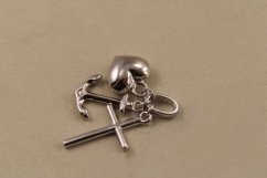 Prívesok- srdce- kotva- kríž- rhódiované striebro