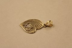 Prívesok- srdce- matka s dieťaťom- viacfarebné zlato- 14 karátov