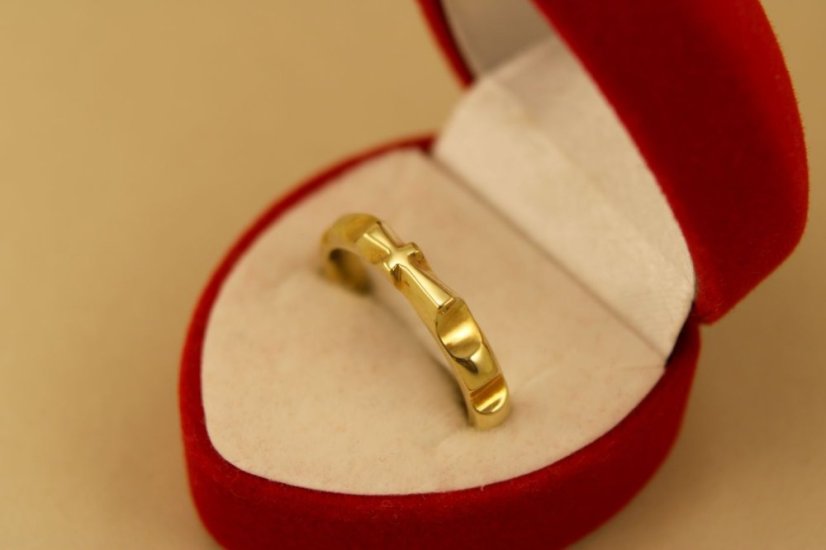 Zlatý prsteň, žlté zlato, ruženec, 14k 585/1000