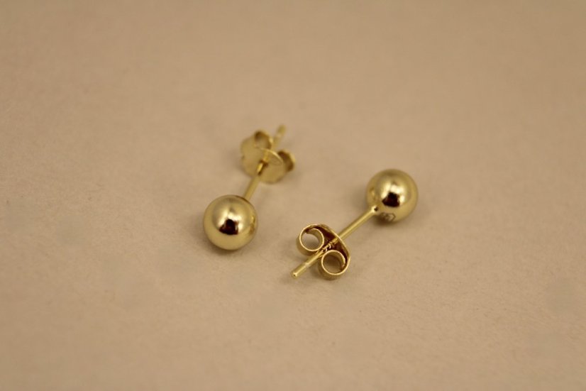 Náušnice-guličky-UNISEX- puzetky- pozlátené striebro